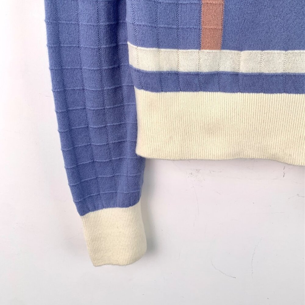 Hermes Colorblock Chain & Saddle Embroidered Wool… - image 5